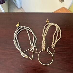 Erimish Gold and Silver Geometric Set of 2 bracelets